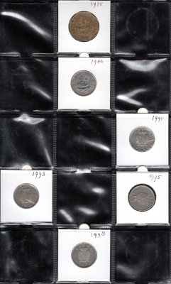 Lot 54 mincí MALTA 1971-2004 cent, lira, mils, oběžné mince, průřez daného období, rozprodej sbírky