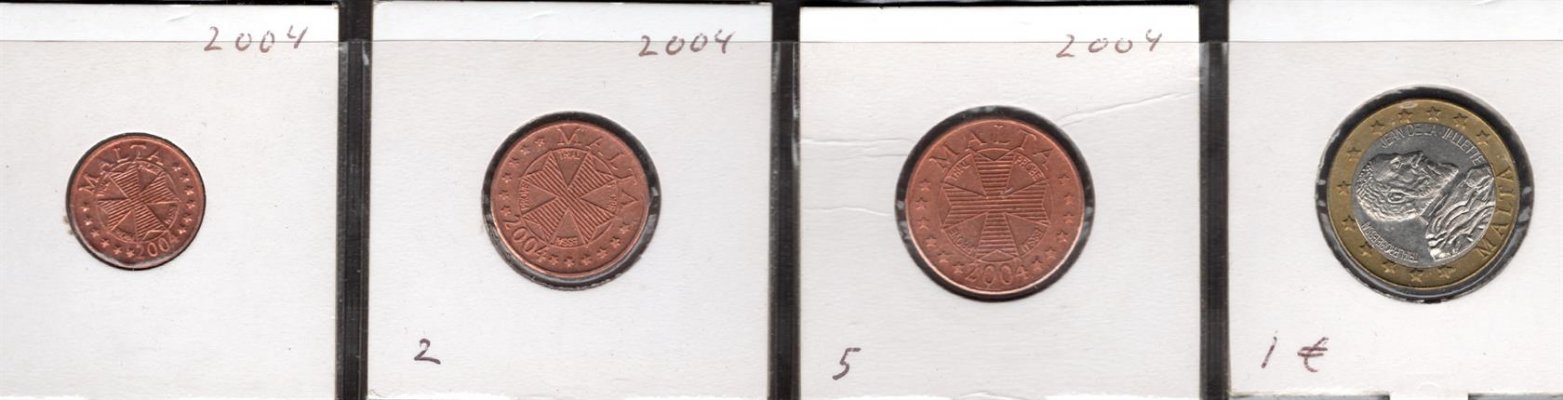 Lot 54 mincí MALTA 1971-2004 cent, lira, mils, oběžné mince, průřez daného období, rozprodej sbírky