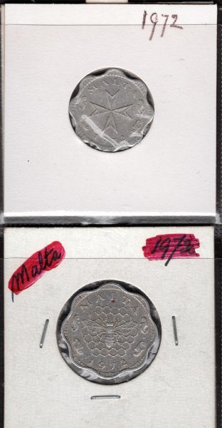 Lot 54 mincí MALTA 1971-2004 cent, lira, mils, oběžné mince, průřez daného období, rozprodej sbírky