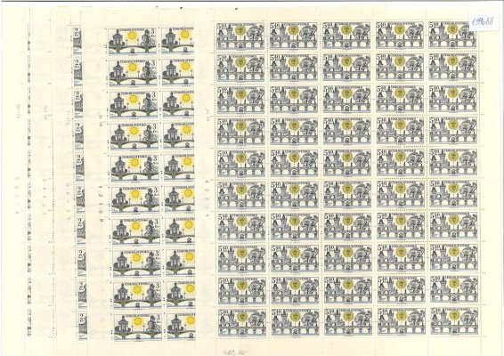 2316-2321  - Pražské mosty;  PA (50), kompletní archy  deska A + B, PA 2317 s DV 2317, PA 2321 s DV 40,45/1, archy obsahují čísla + data tisku  26.IV.78, 18.V.78, 17.V.78, 18.IV.78, 11.IV.78, 3.V.78, 6.V.78