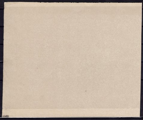  ZT Klement Gottwald, černotisk na bílém silnějším papíru rozměru 178 mm x 149 mm, pravděpodobně zkouška pro tisk celin, aršíková úprava, 2x tisk známky, rozměry jedné známky 37 x 46 mm, vpravo neopracované okraje, velmi vzácné a hledané 