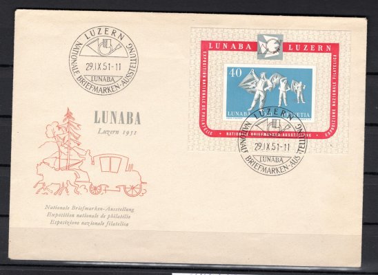 FDC Bl. 14, 40 C, výstava LUNABA