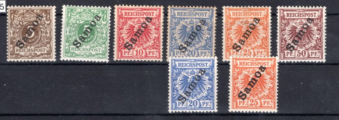 Samoa - Mi. 1 - 6 výplatní, přetisková, včetně 5a+5b, č. 4 - 2x