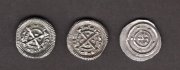 Hungary  Béla II.the Blind , 1Denar lot 3 coins, 3 rozdílné ražby, ÉH#53, H#102 Ag 0,41g/pc , 10-13mm Cross with dots, variant without 3dots, with/without line
