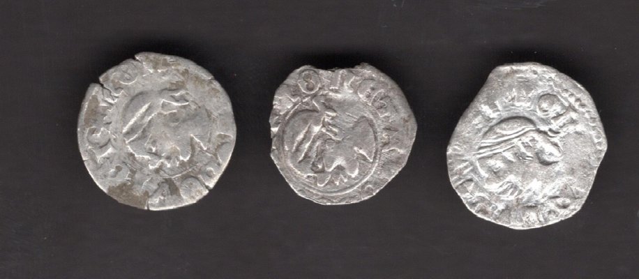 Hungary 1 Denár  ND 1373-82 LOUIS I.(LAJOS) , coin SARACENUS denar Lot 3 coins ´H#432, H#457 Ag. 0,36g 14/0,5mm
