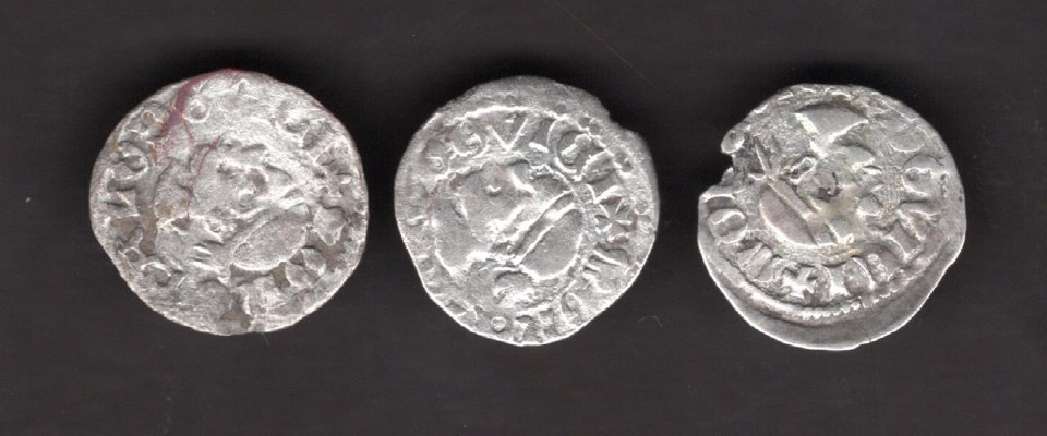 Hungary 1 Denár  ND 1373-82 LOUIS I.(LAJOS) , coin SARACENUS denar Lot 3 coins ´H#432, H#457 Ag. 0,44g 14/0,5mm
