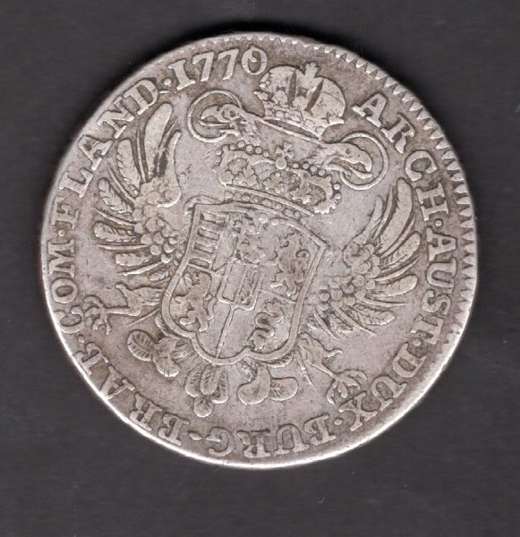 Belgium 1 Kronenthaler MARIA THERESIA 1770 Brussels KM#21, Ag.873, 29,25g, 41mm author J.Roëttiers mint Bussels

