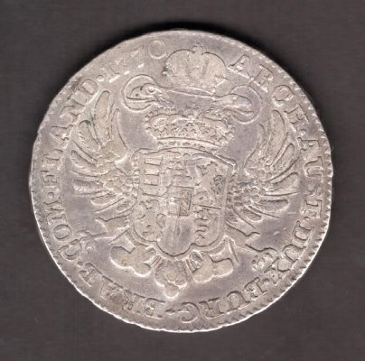 Belgium 1 Kronenthaler MARIA THERESIA 1770 Brussels KM#21, Ag.873, 29,25g, 41mm author J.Roëttiers mint Bussels
