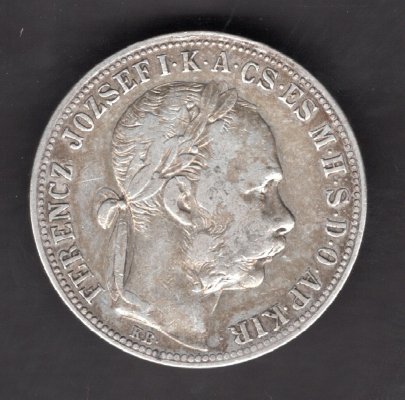 Hungary 1 Forint  1890 K.B. FRANZ JOSEPH I. Kremnica  emblem of FIUME KM#475,ÉH#1467 Ag.900, 12,27g 29/2,mm Franz Joseph I. Kremnica
