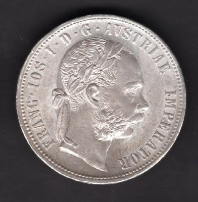 Austria 1 Gulden 1877  FRANZ JOSEPH I. KM#2222 Ag.900, 12,34g 29/2mm    mint Vienna    
