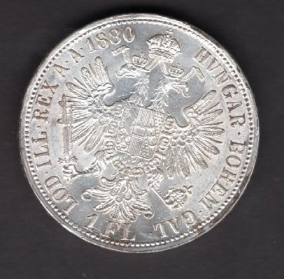 Austria 1 Gulden 1880  FRANZ JOSEPH I. KM#2222 Ag.900, 12,34g 29/2mm   mint Vienna   
