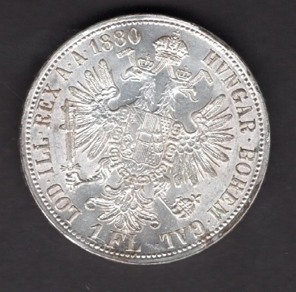 Austria 1 Gulden 1880  FRANZ JOSEPH I. KM#2222 Ag.900, 12,34g 29/2mm   mint Vienna   
