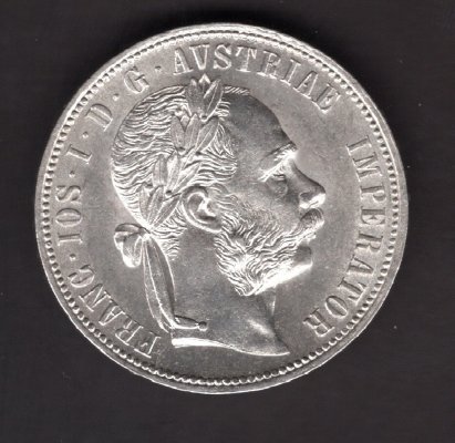 Austria 1 Gulden 1881  FRANZ JOSEPH I. KM#2222 Ag.900, 12,34g 29/2mm   mint Vienna   
