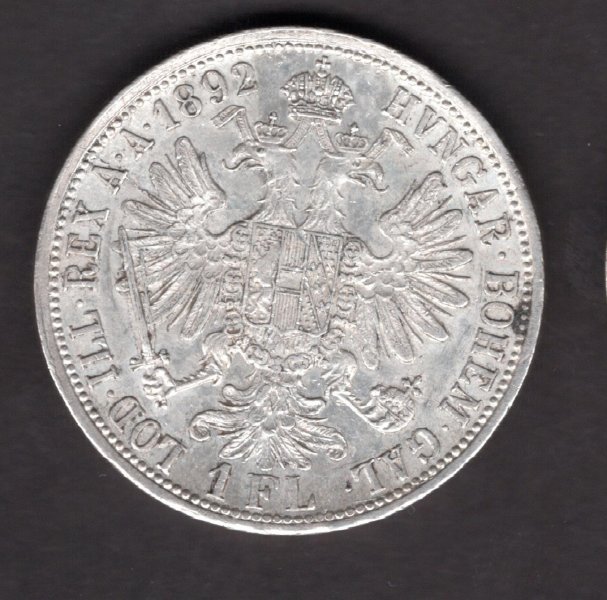 Austria 1 Gulden 1892  FRANZ JOSEPH I. KM#2222 Ag.900, 12,34g 29/2mm   mint Vienna   
