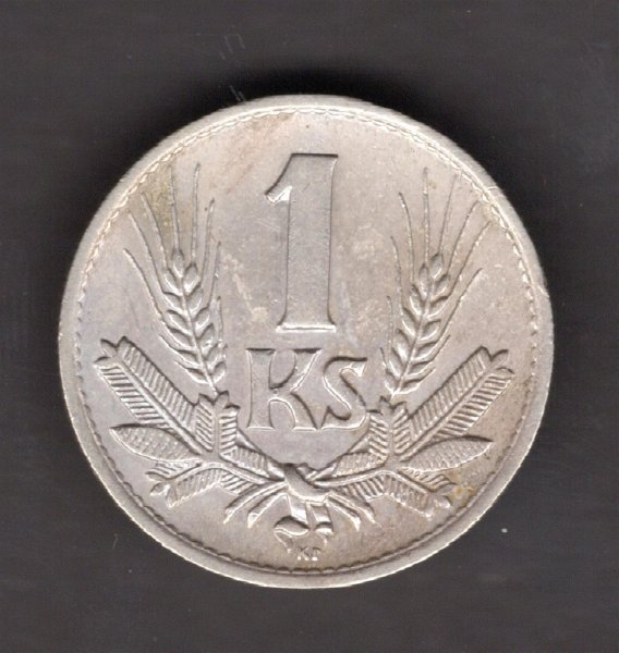 Slovak rep. WWII. 1 Koruna 1940 KM#6 Cooper-Nickel 5g 22/2mm engraver Hám/Angyal
