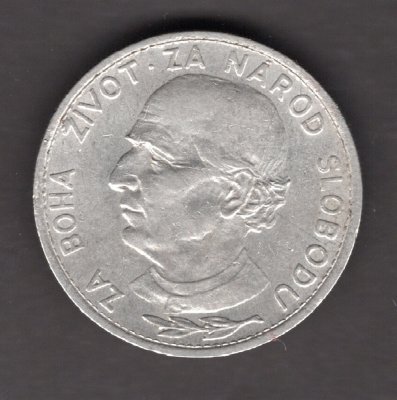 Slovak rep. WWII. 5 Koruna 1939  variant high  "Á" in "NÁROD" KM#2 Nickel 8g, 27/1,9mm  engraver Hám,Peter
