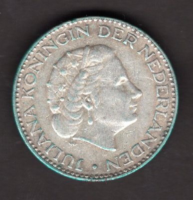 Netherlands 1 Gulden 1954 Wilhelmina Utrecht KM#184 Ag.720 6,5g 25/1,78mm mint Utrecht mintmaster J.E.A. Van Hengel
