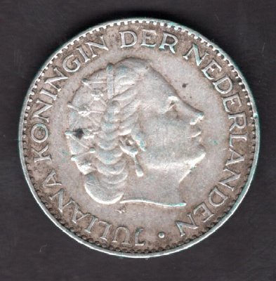 Netherlands 1 Gulden 1956 Wilhelmina Utrecht KM#184 Ag.720 6,5g 25/1,78mm mint Utrecht mintmaster J.E.A. Van Hengel
