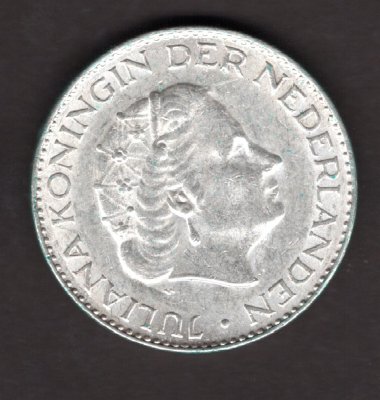 Netherlands 1 Gulden 1966 Wilhelmina Utrecht KM#184 Ag.720 6,5g 25/1,78mm mint Utrecht mintmaster J.E.A. Van Hengel
