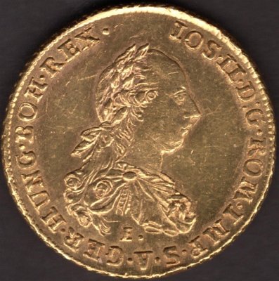 Hungary 2 Ducats 1782 E JOSEPH II. Transylvania Karlsburg R! H#1860 Au.986 6,99g 29mm mint Karlsburg (Alba Iulia Romania)
