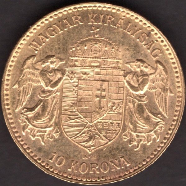 Austria -Hungary 10 Corona Hungary 1912 K.B. FJI. KM#485, ÉH#1491  Au.900 3,38g, 19/0,9mm mint Kremnica
