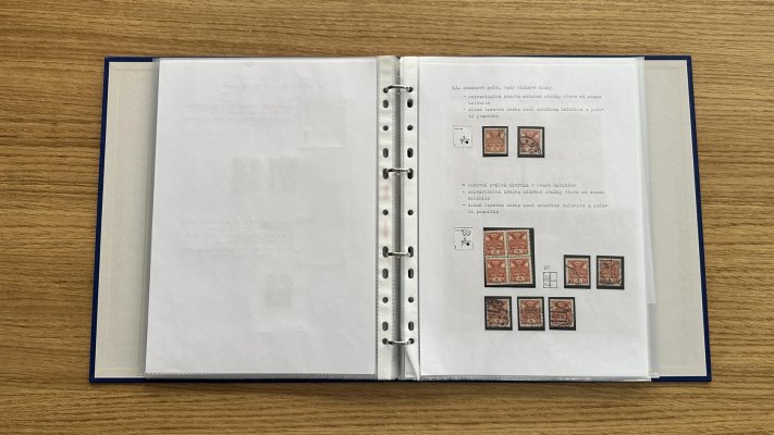 Osvobozená republika, ex Koštál - na listech obsahující základní známky, protichůdné dvojice, 4bloky, zkusmé tisky,obtisky či například 30 h krajový 6ti blok