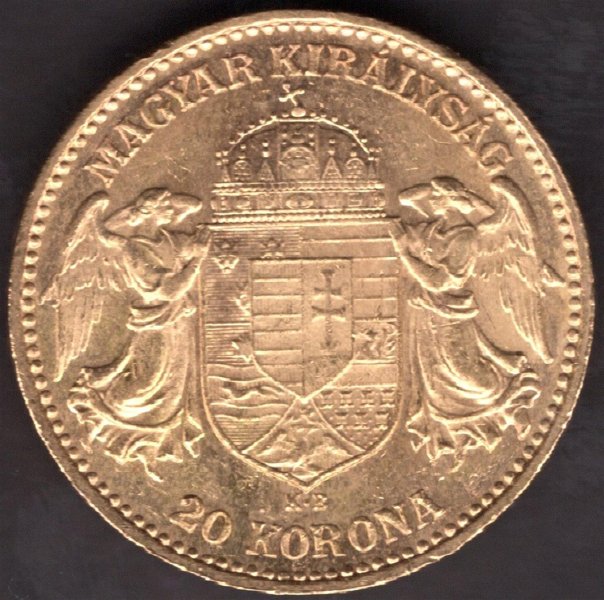 Austria -Hungary 20 Korona Hungary 1912 K.B. FJI. KM#486,ÉH1489, Au.900 6,79g, 21/1,4mm mint Kremnica  
