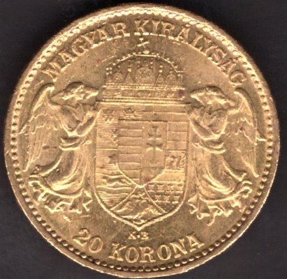 Austria -Hungary 20 Korona Hungary 1914 K.B. FJI. KM#486,ÉH1489, Au.900 6,79g, 21/1,4mm mint Kremnica lustr mint
