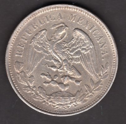 Republic Federal 1 Peso MoAM  Mexico	KM#409.2 Ag.9027 27,07g 38,5/2,8mm mint Mexico city