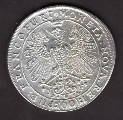 Frankfurt 1 Gulden/60 Kreuzer 1672 Free imperial City KM#146, JuF#562 Ag.900 19,46g 36mm  mintmaster Michael Faber, scratch