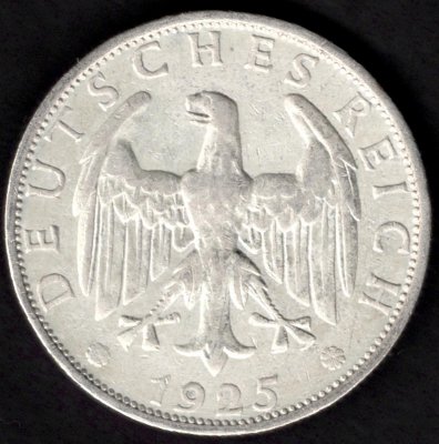 Weimar republic 2 Mark 1925 A 1000th Year of the Rhineland J#320 Ag.500 10g 26mm A Berlin