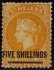St. Helena - SG.20x, Viktorie 5Sh oranžová, průsvitka reversed,  kat. 200 GBP