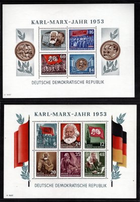 DDR - Mi.Bl.8A,B; 9A,B, 1x nepatrné skvrnky, kat. 400 EUR