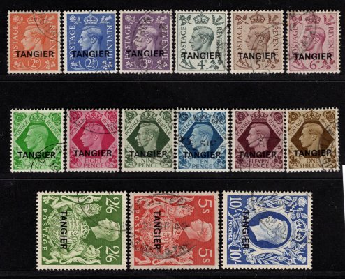 Anglie - SG.261-275,  2 P - 10 Sh s přetiskem TANGIER, kat. 325  GBP