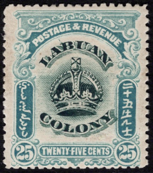 Labuan - SG.126c, 25c ZELENÁ / modrozelená,kat. 150 GBP