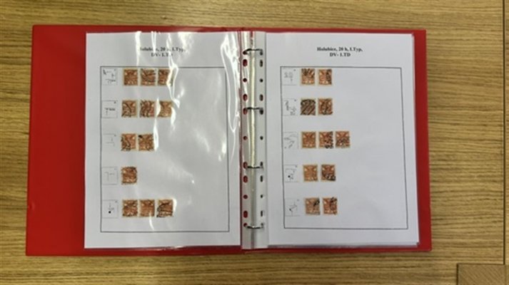 Holubice 148, 20 h, typ I, TD I + II, sbírka DV uspořádána dle studie z roku 1988, DV v různých stadiích, celkem 129 známek