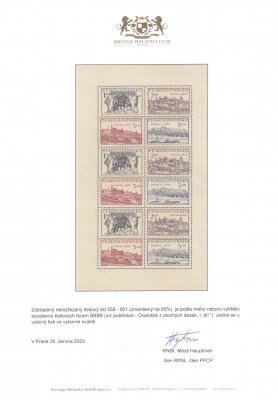 558 - 561, TL (12), Praga 1950, kompletní tiskový list, tisková forma BBBB. Vyjadření Hauptman, velmi vzácný TL ve velmi dobré kvalitě, hledané - je známo pouze několik exemplářů