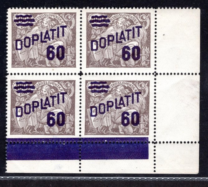 DL 46 A, doplatní, HaV, pravý dolní rohový 4blok s počítadly, hnědá 60/400 h, ZP 100, TD II