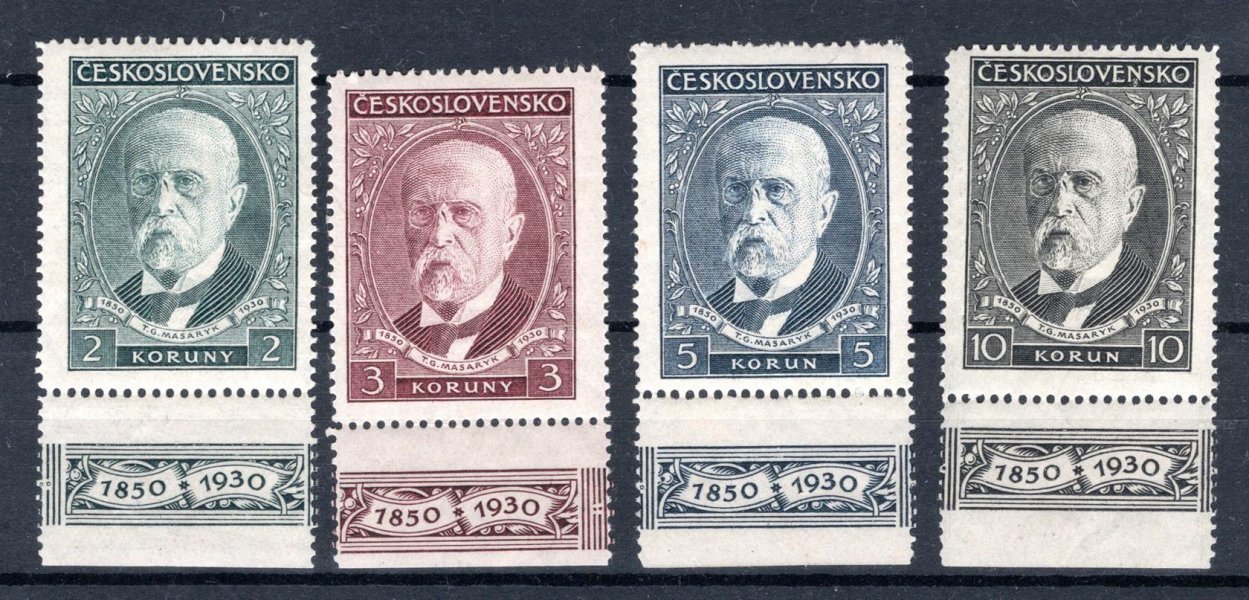 261 - 4 KD, TGM, kupóny dolní, kompletní řada