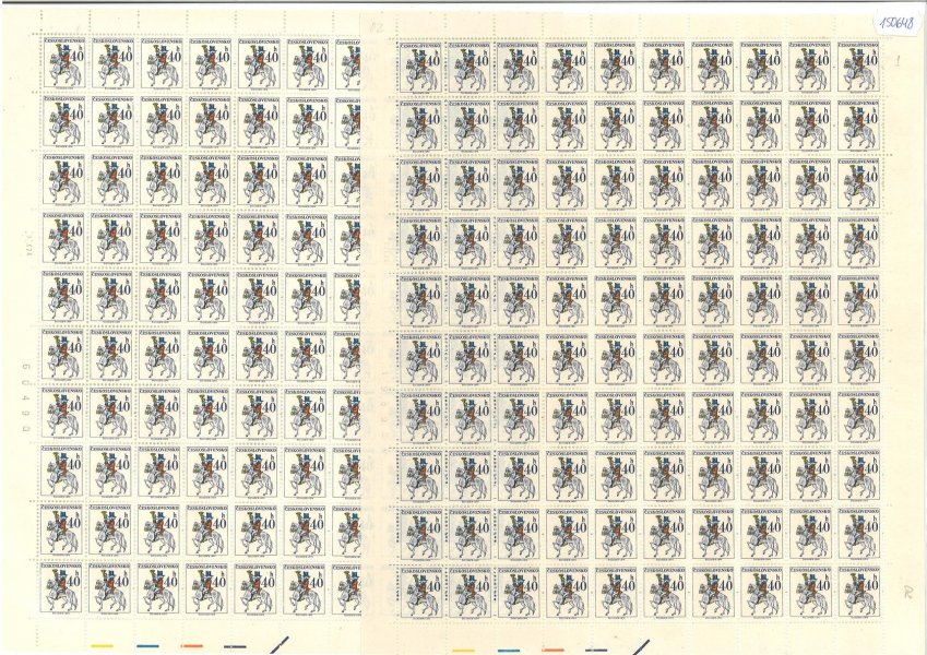 2112 (papír oz) Poštovní emblémy; PA(100) kompletní archy, deska A + B,  2 x PA s DV 1/1 archy obsahují  čísla + data tisku  3.X.74  