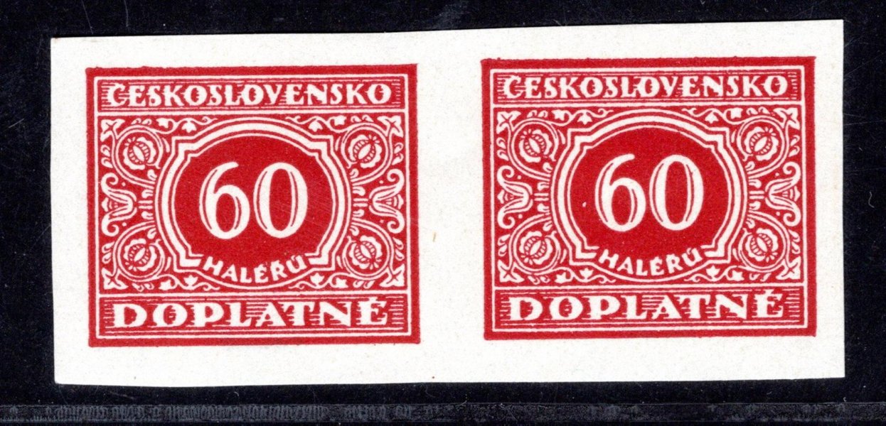 DL 61 N, doplatní, vodorovná, nezoubkovaná dvoupáska, červená 60 h, zkoušeno Karásek