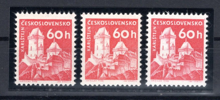 1106; Hrady, Karlštejn Kompletní sestava 3 katalog. barev: a,b,c