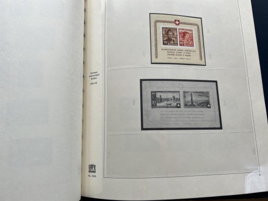 Švýcarsko, 1843- 1940  listy + desky SAFE, z počátečních rokú zastoupeny bloky 1,2,4,5, 6 z pozůstalosti, příznivě vyvoláváno

