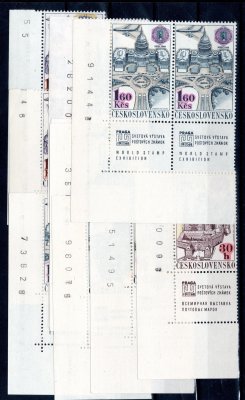 L56-60;  PRAGA 1968  dolní rohy 2 varianty perforace kompl.sada