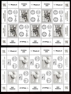 Rakousko Ovebria roky 2004- 2006 + sestava známek 