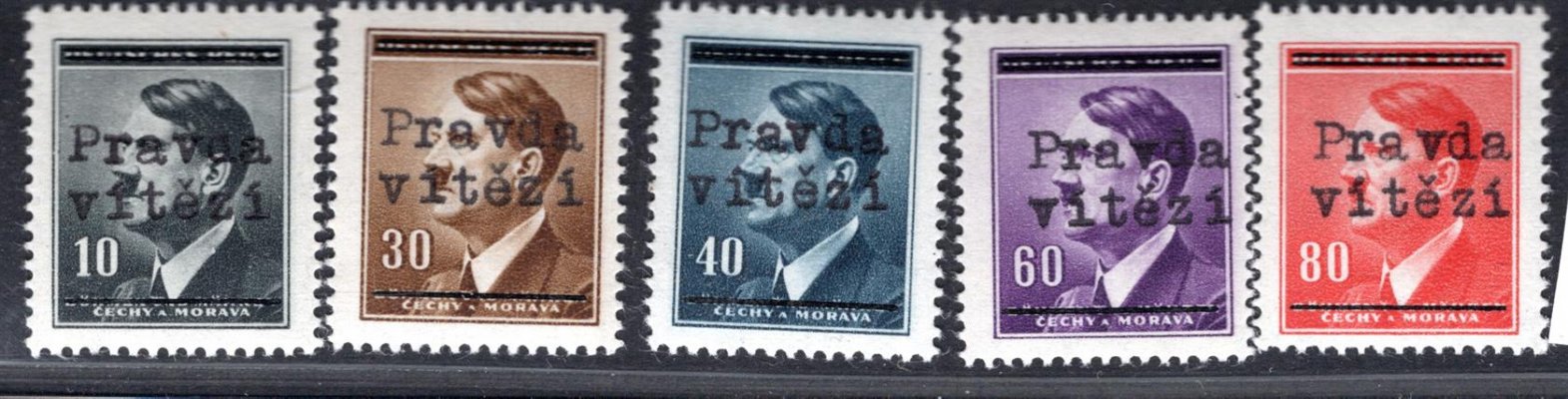 Plzeň IV -  sestava  známek s přetiskem