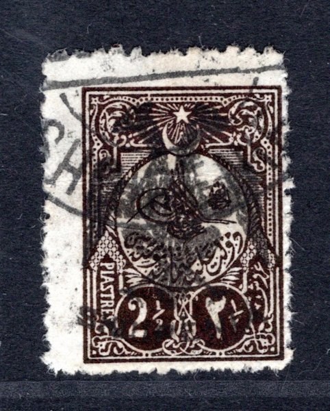 Albanie - Mi. 9, ruční přetisk dvojitý orel 2 1/2 Pia tmavěfialová, katalog 800,- Eu, sign.