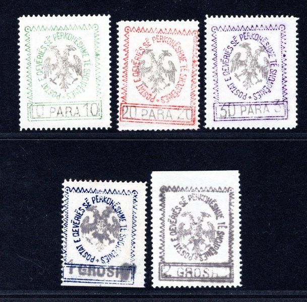 Albanie - Mi. 24 - 28, katalog 45,- Euro