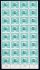 SO 3 B ; 5 h modrozelená   ; krajový 32  - ti blok s počítadly ; různé deskové vady přetisku ;  zajímavé a dekorativní 