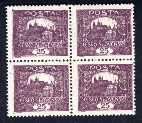11 B ; 25h fialová 4- blok ; vlevo tisk ; dvojitý rám 